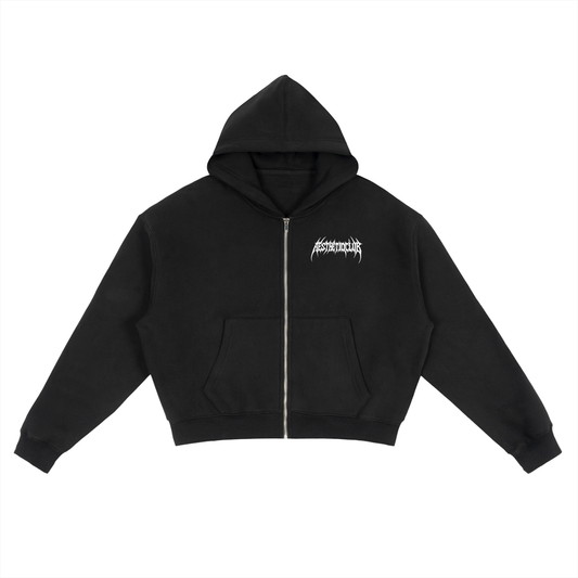 Zip-Up Boxy Hoodie