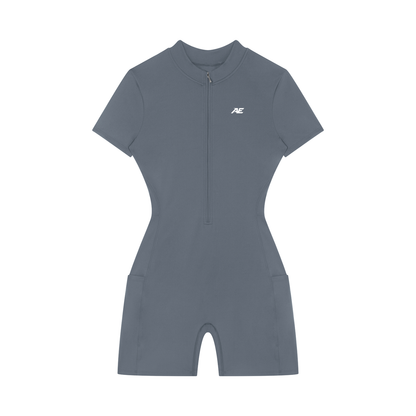 Essential Sculpting Half Zip Short Sleeve Unitard